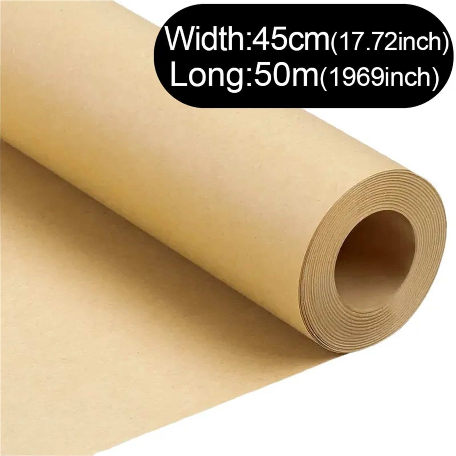 Geschenkpapier 10/50M Brown Kraft Paper Packaging, Gift Wrapping Moving Packing Roll For Painting(50mx45cm)