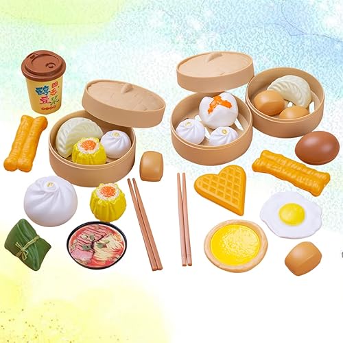 Miniatura 7 de TOYANDONA Juegos de cocina de simulación tenue para juegos de pizza asiática tiempo de juego té vaporizador de alimentos cumpleaños niños pequeños