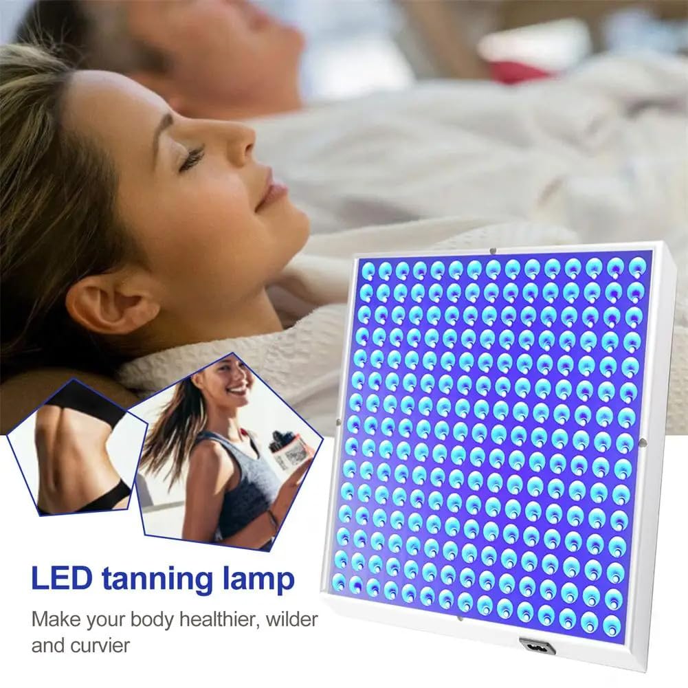 Juego de lámparas de Bronceado de 45 W con Gafas Protectoras y Soporte de Montaje - Luz Azul de Espectro Completo de 460 NM para Tomar el Sol en casa - 225 Piezas de LED