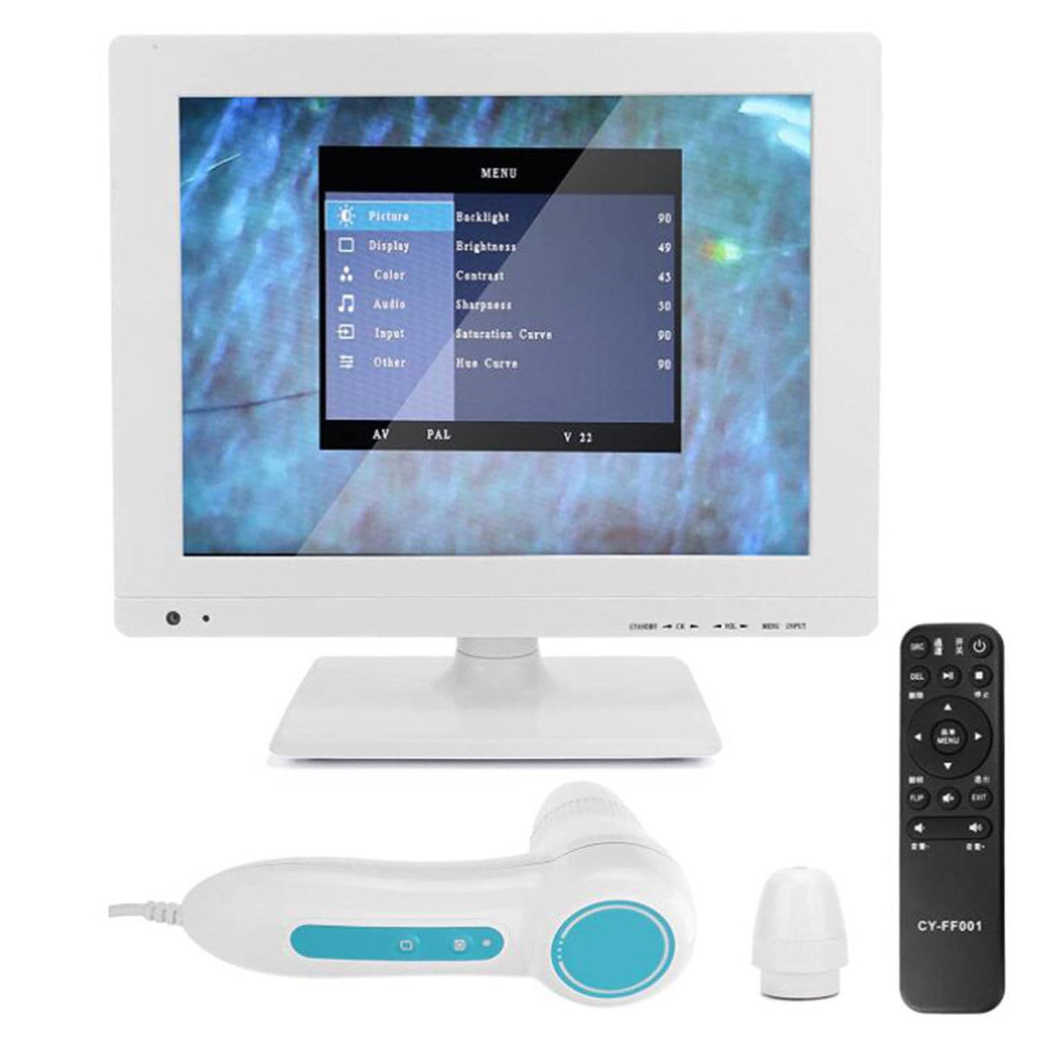 GTHTUHFD Skin and Hair Analyser, 15 Inch Screen, 50x 200x Magnification, ABS, HD Camera with Three-Light Mode, Scalp and Skin Diagnostic Instrument for Hair Follicle Testing