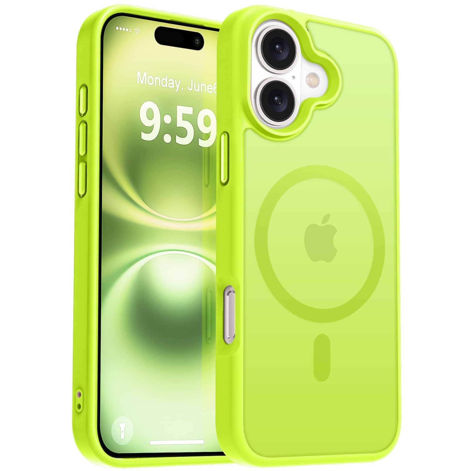 MOCCA Strong Magnetic for iPhone 16 Case, [Compatible with Magsafe][16FT Mil-Grade Drop Protection] Slim Thin Translucent Matte Protective Cover Case