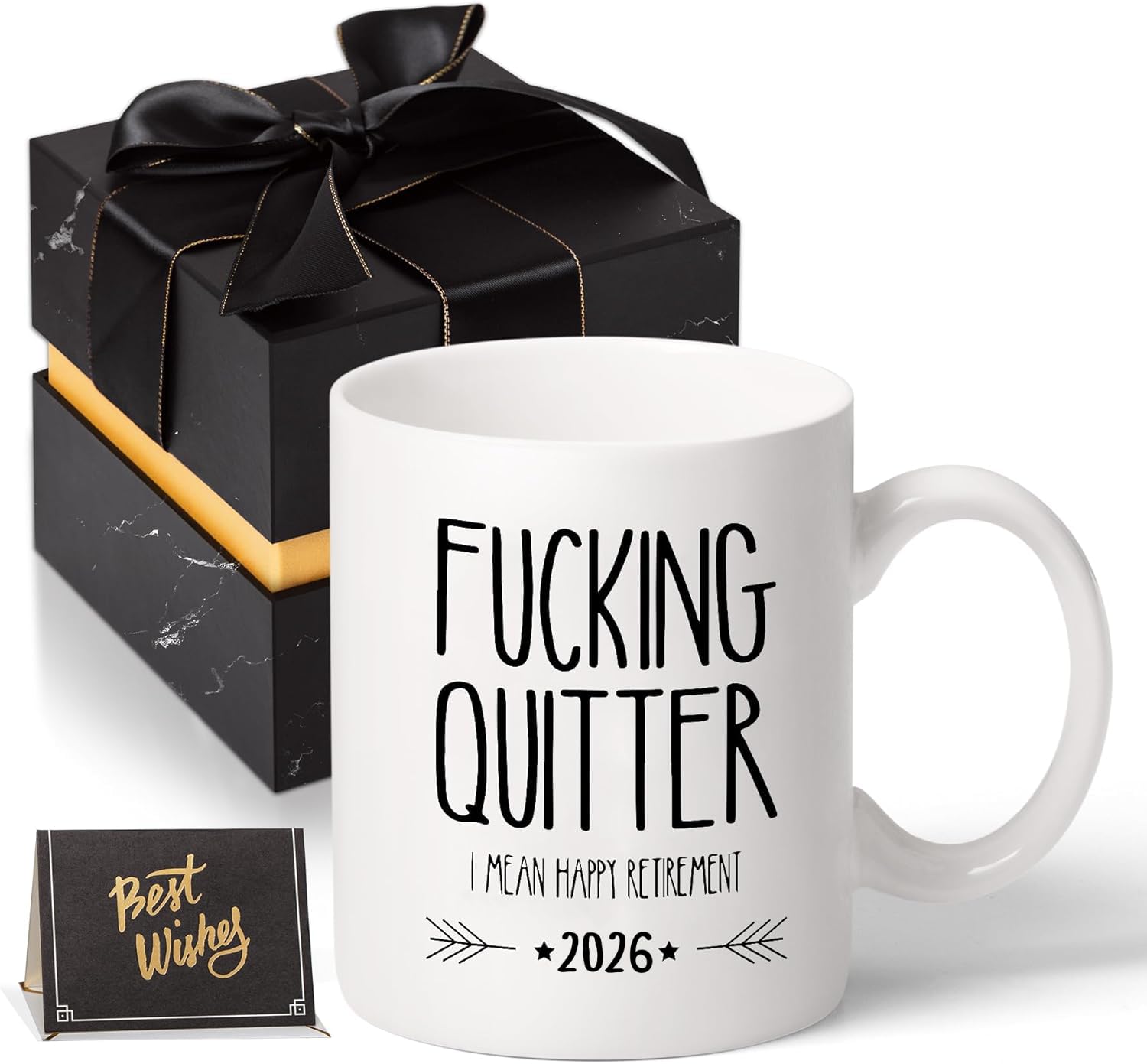 Funny Retirement Gifts for Men Women-Quitter I Mean Happy Retirement Coffee Mugs 2026, Unique Retired Mugs Gift Ideas for Coworkers Office & Family