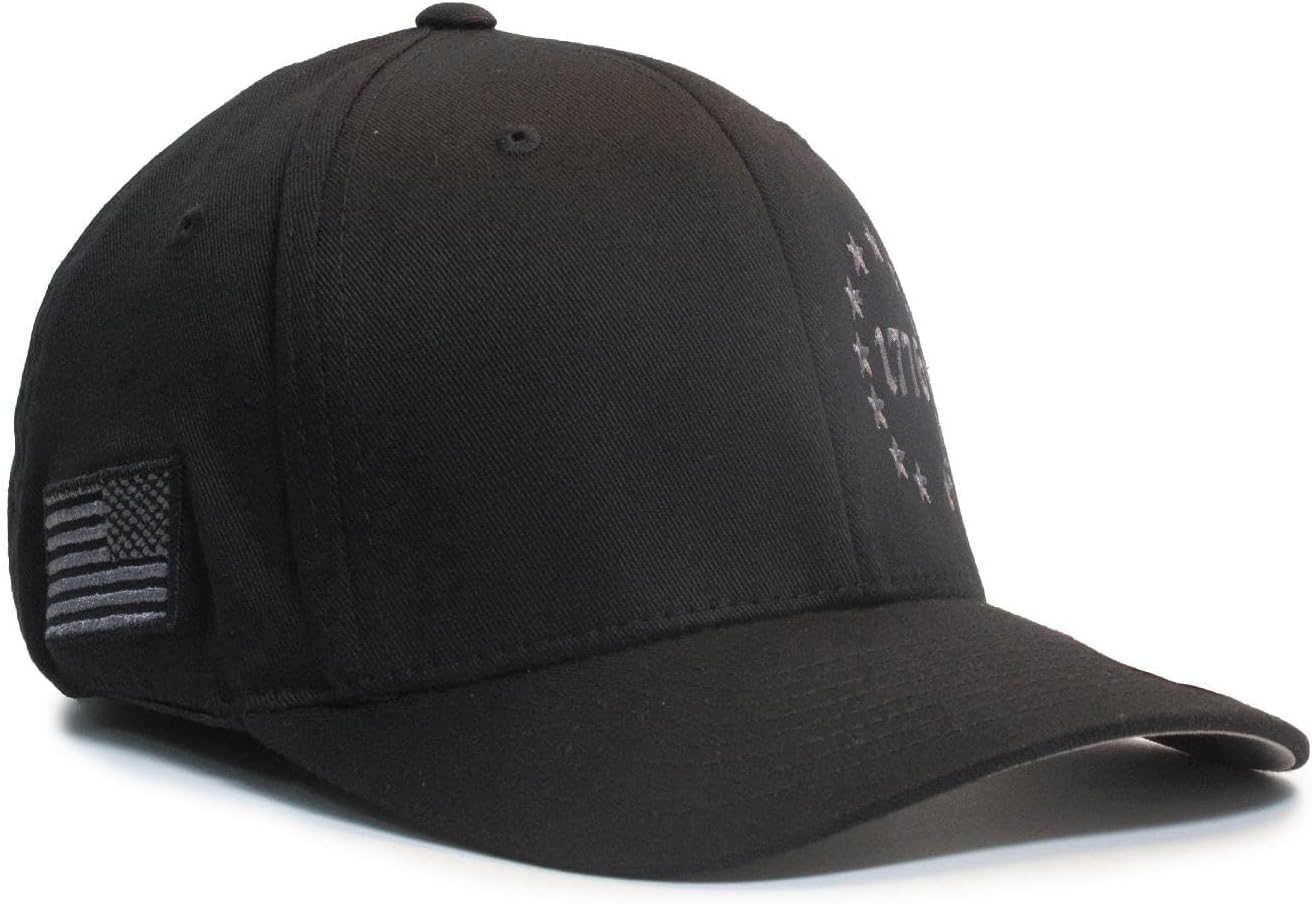 1776 Betsy Ross 13 Colonies 13 Stars 2A hat Black/Gray Cap Fit for Life Cap - Image 2