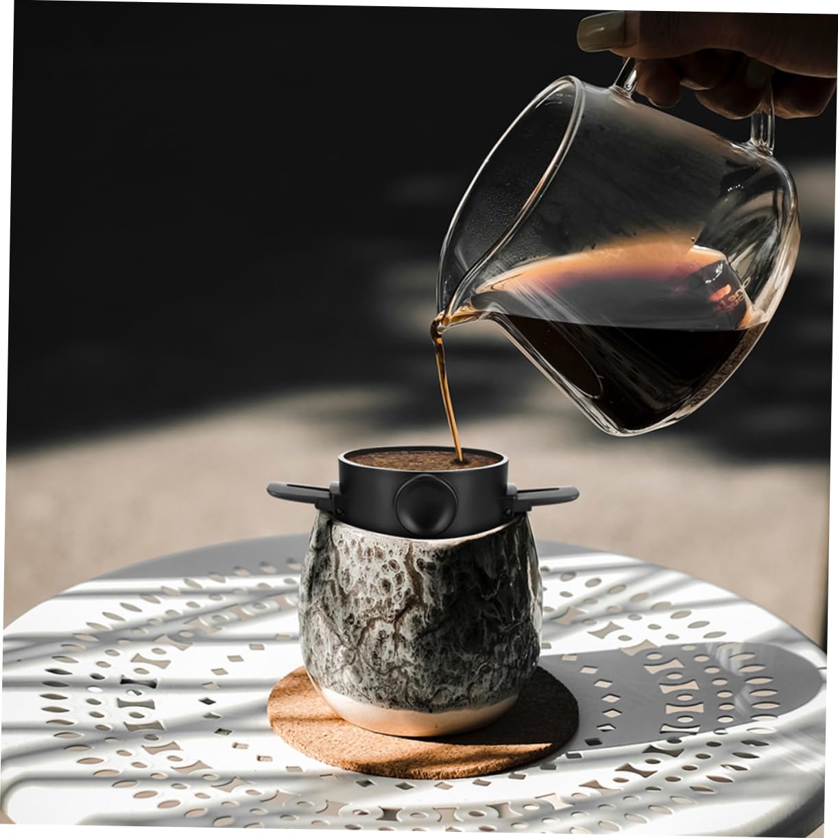 LABRIMP Cold Brew Filter Cup Portable Hand-brewed Ceramic Strainer for Travel and Camping