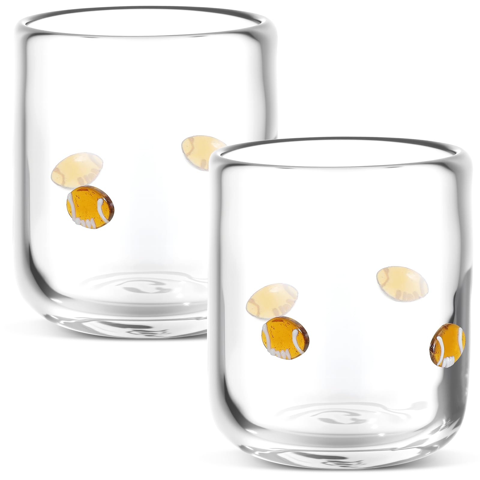 SiliFine 2 Pcs Football Icon Juice Glasses