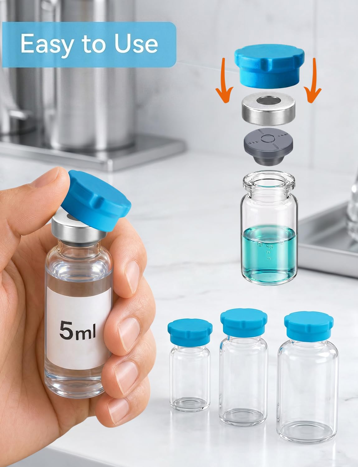 HFKPJRT 16 Pack Reusable Silicone Vial Caps for 30ml Glass Vials