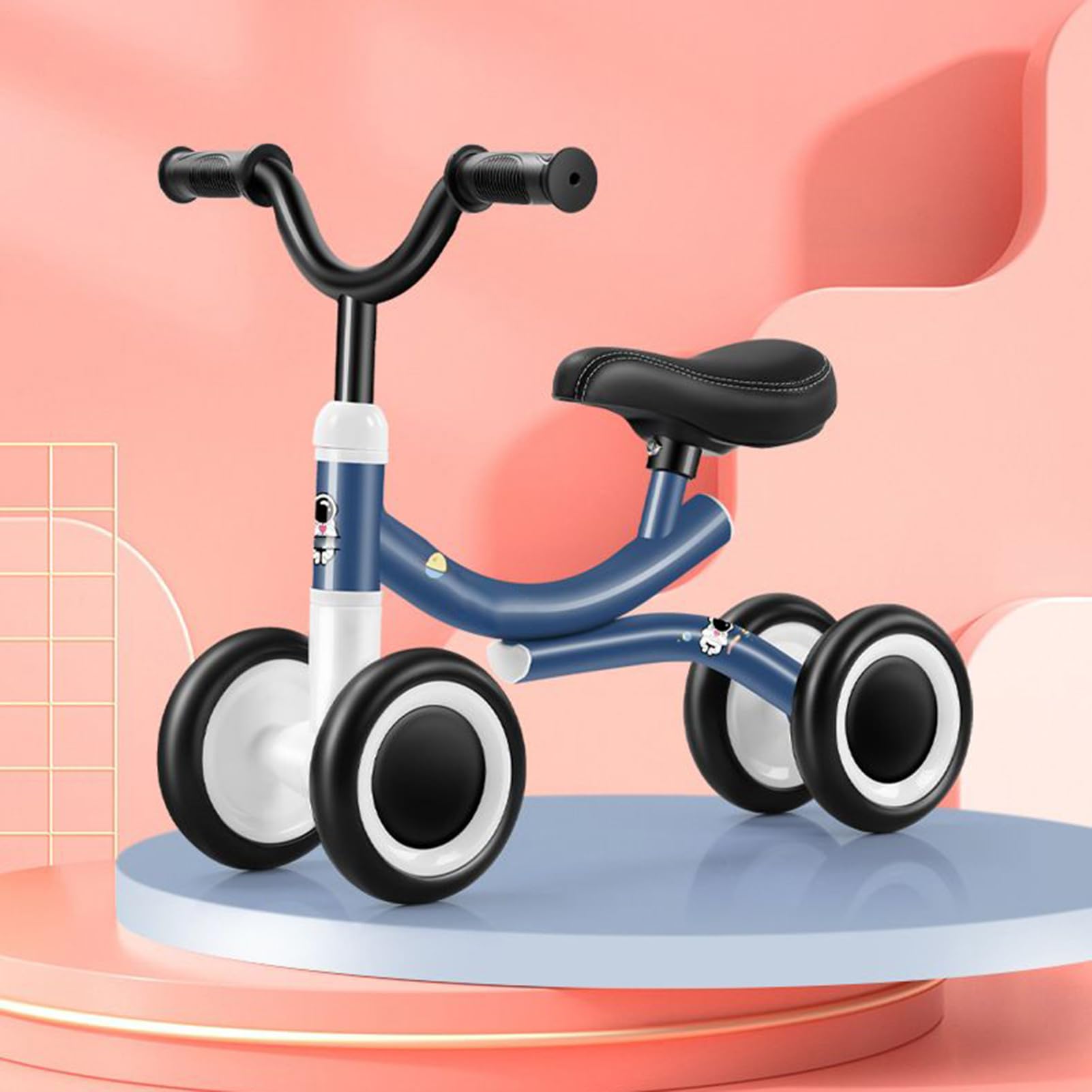 Bicicletta Senza Pedali per Bambini Bicicletta Regolabile 4 Ruote per | Accessorio di Equitazione Comodo per Bambini 1-3 Anni