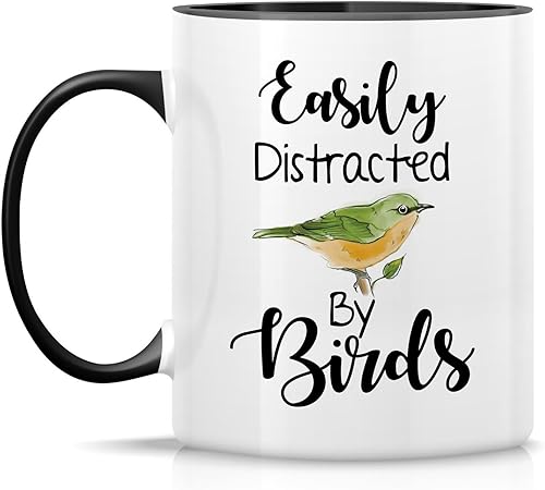 Miniatura 2 de Retreez Taza divertida Fácilmente distracted by Birds Nature Lover Ornitology - Tazas de café de cerámica de 11 onzas Sarcasmo sarcástico