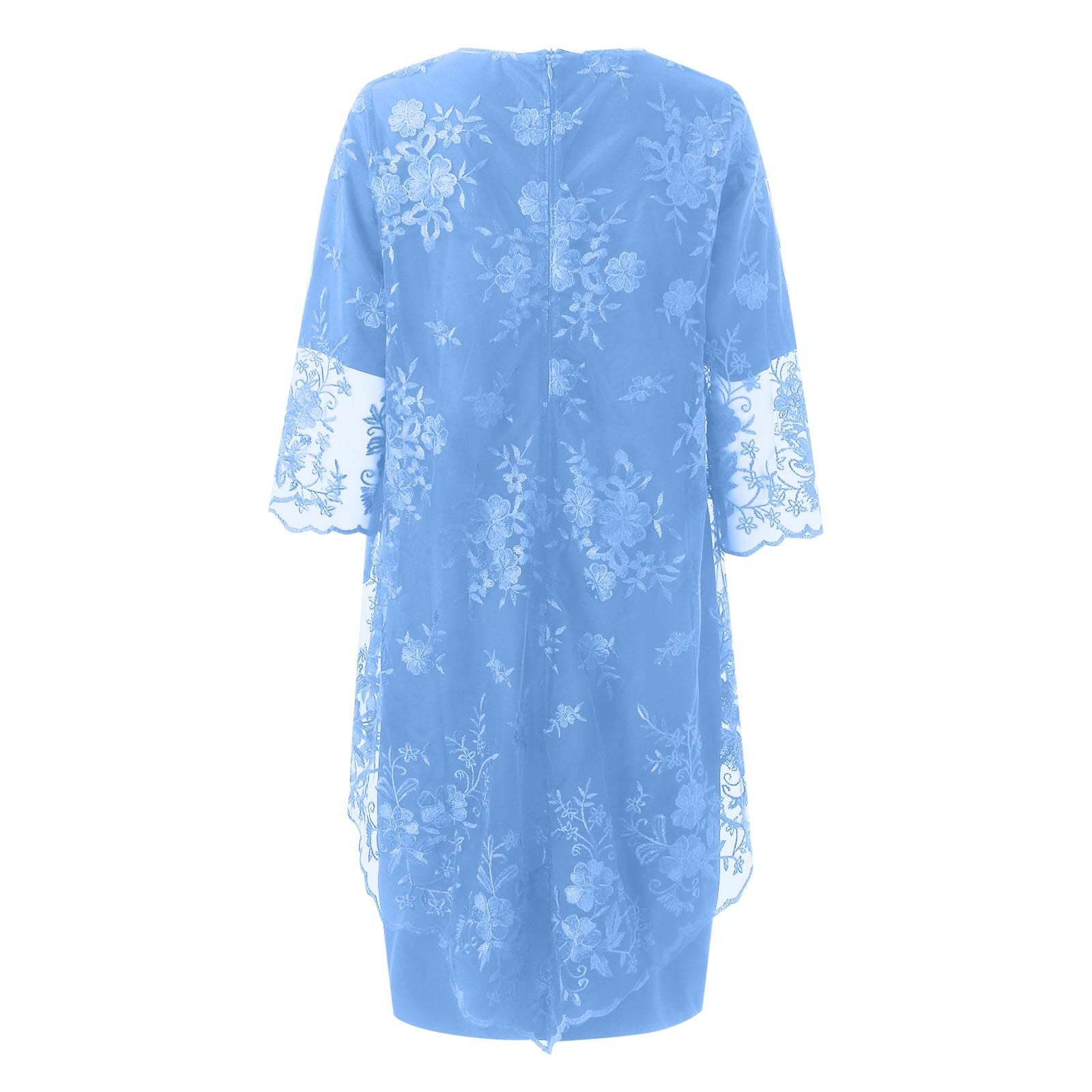 Vestido de noche elegante con encaje bordado de media manga para mujer, vestido casual de fiesta, vestido de noche