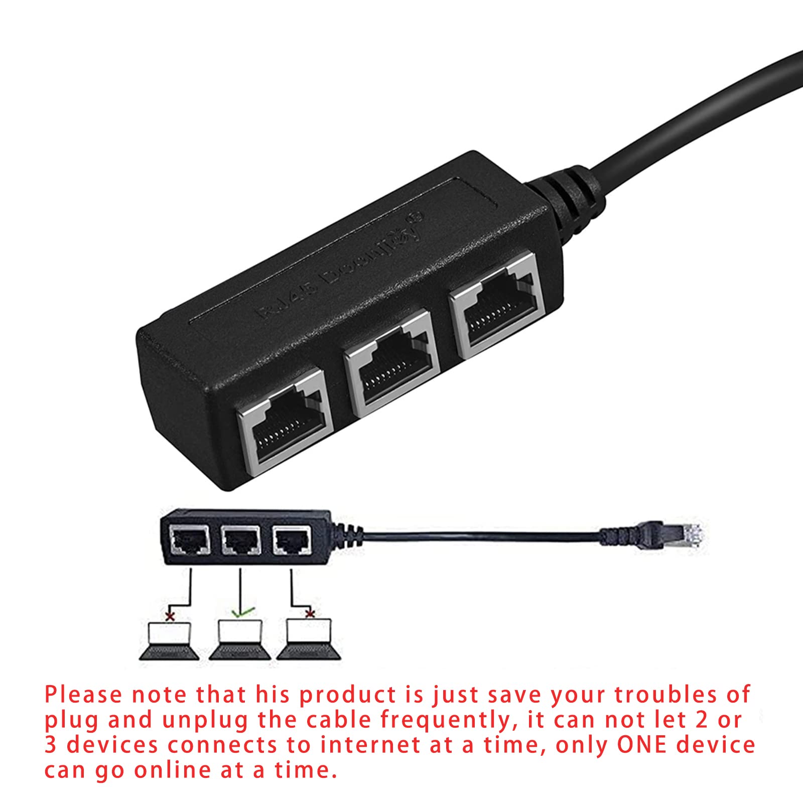 Buy Splitter RJ45 LAN Splitter 1 to 3 Network Extension Cable