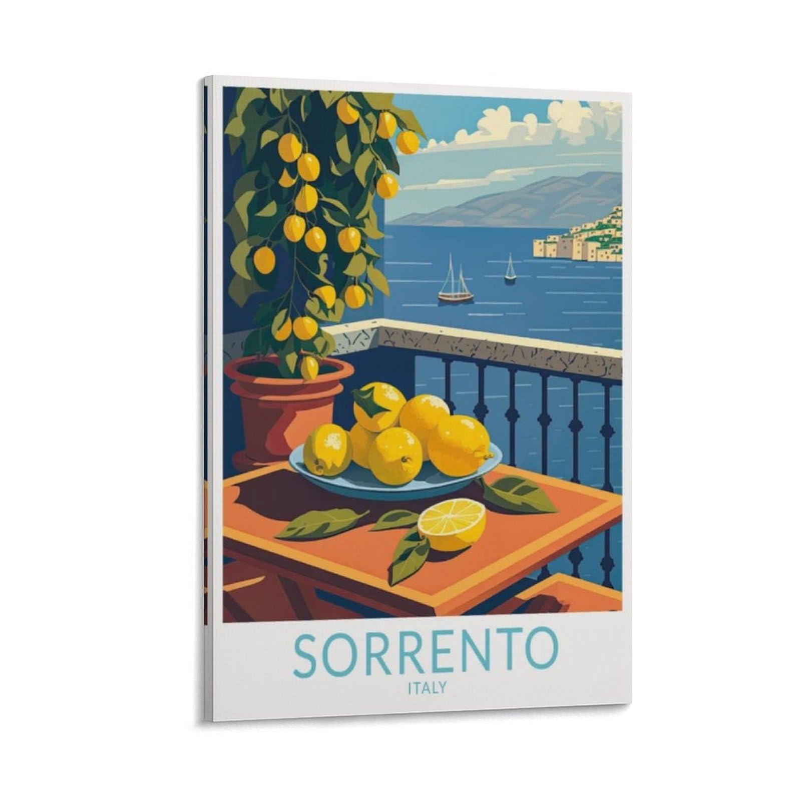 Sorrento Italy Vintage Travel Posters Mountain 24x36inch(60x90cm) Wall Art Picture Print Canvas Art Poster Modern Family Bedroom Decor Posters