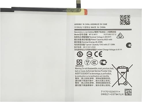New Upgrade WT-S-W11 Battery for Samsung Galaxy Tab A9+ A9 Plus SM-X210 SM-X215 SM-X216 SM-X218[0 Cycle] - 3.8V Li-Ion Replacement Battery