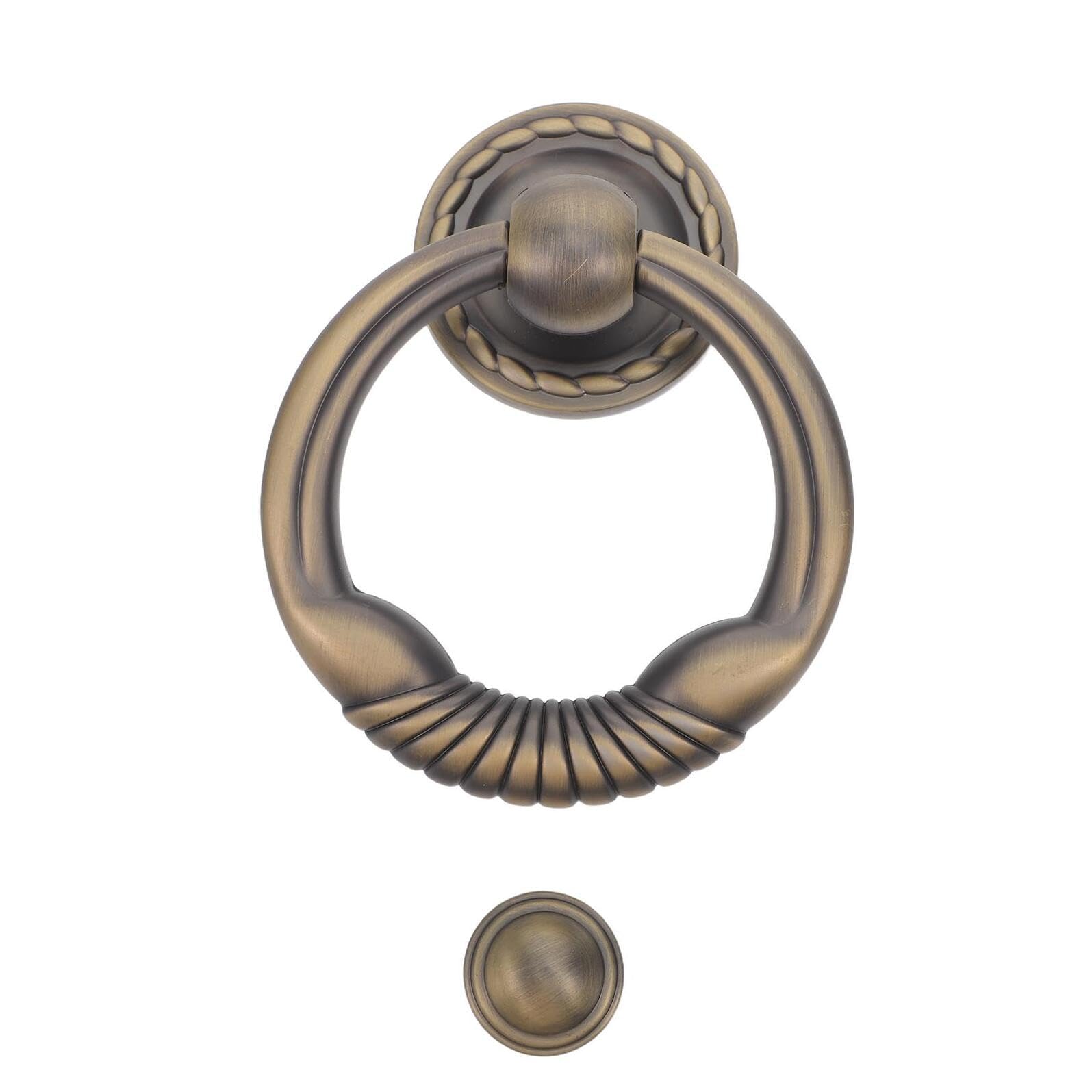 Heurtoir de porte vintage avec anneau robuste en zinc pour entrée haut de gamme