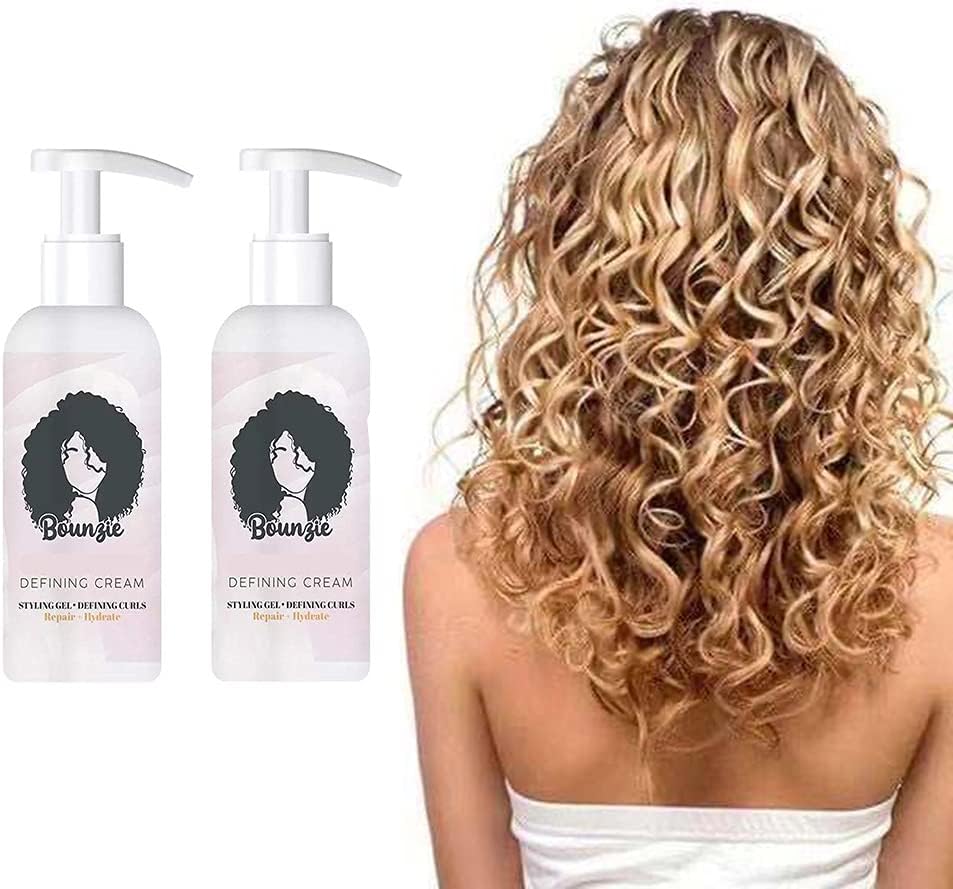 Curls Boost Defining Cream, Natural Frizz Control, Moisturizing Curl Conditioner Cream, Professional Styling Gel,Hair Treatment for Curls, for Wavy & Curly Hair Products(2PC)