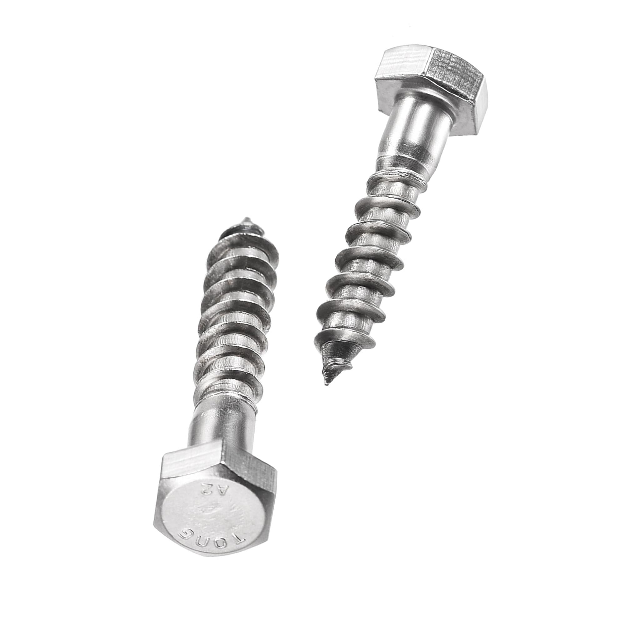 Unifizz 10 Pcs Hex Lag Screws, M8 x 35mm 304 Stainless Steel Wood Bolts