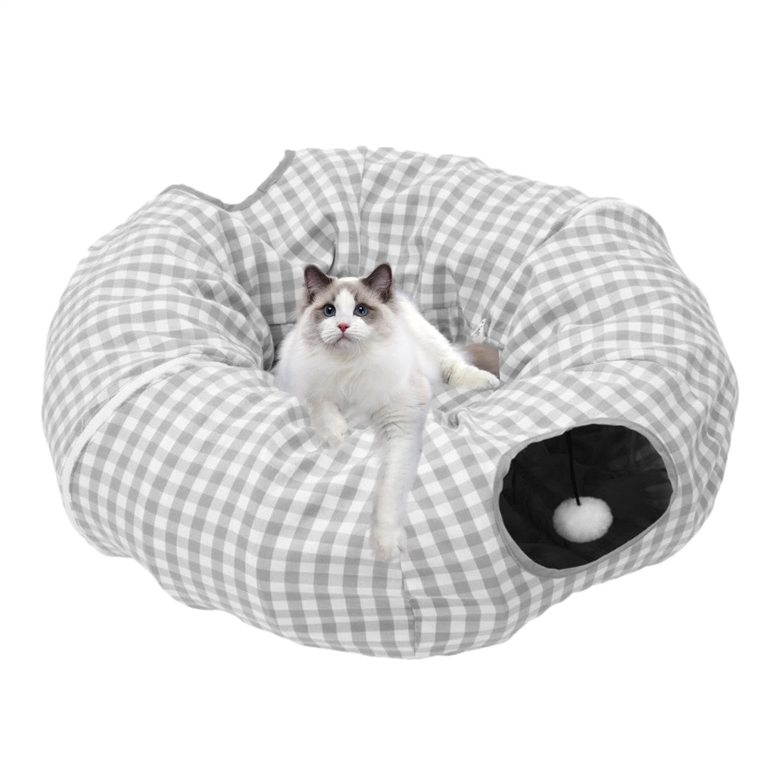 a ciambella per gatti, tunnel per nidi di gatti,Grotta per | giocattolo da per da interni con 2 ingressi - di ciambelle multiuso, forniture per animali domestici per cuccia, g