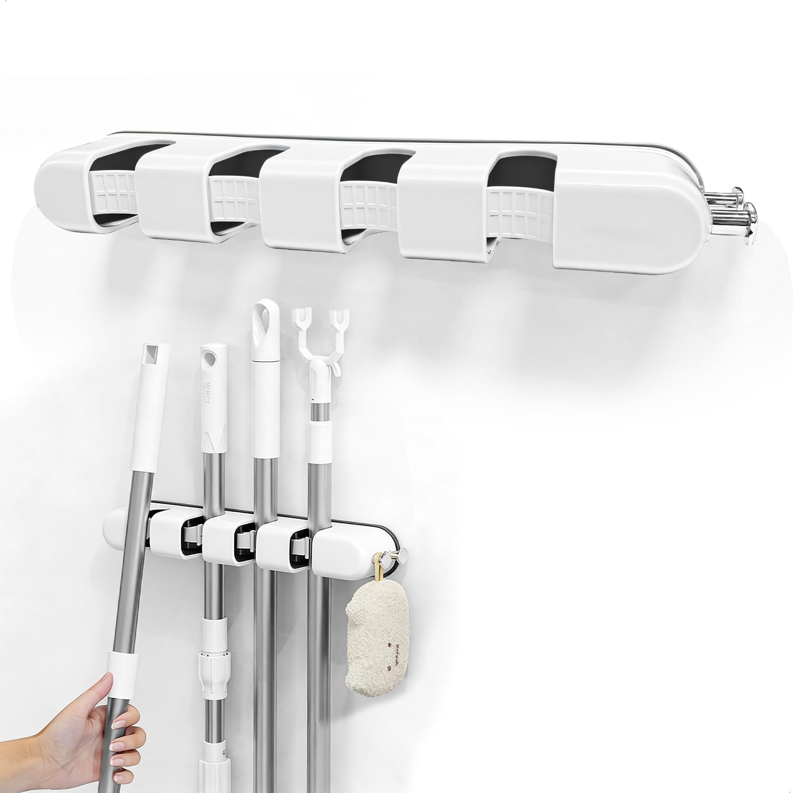 Porta Scope Parete, Supporto per Attrezzi da Giardino, da Utilizzare con Attrezzi da Giardino E Scopes, Porta Scope, In Cucine, Bagni, Appartamenti, Garage E Giardini