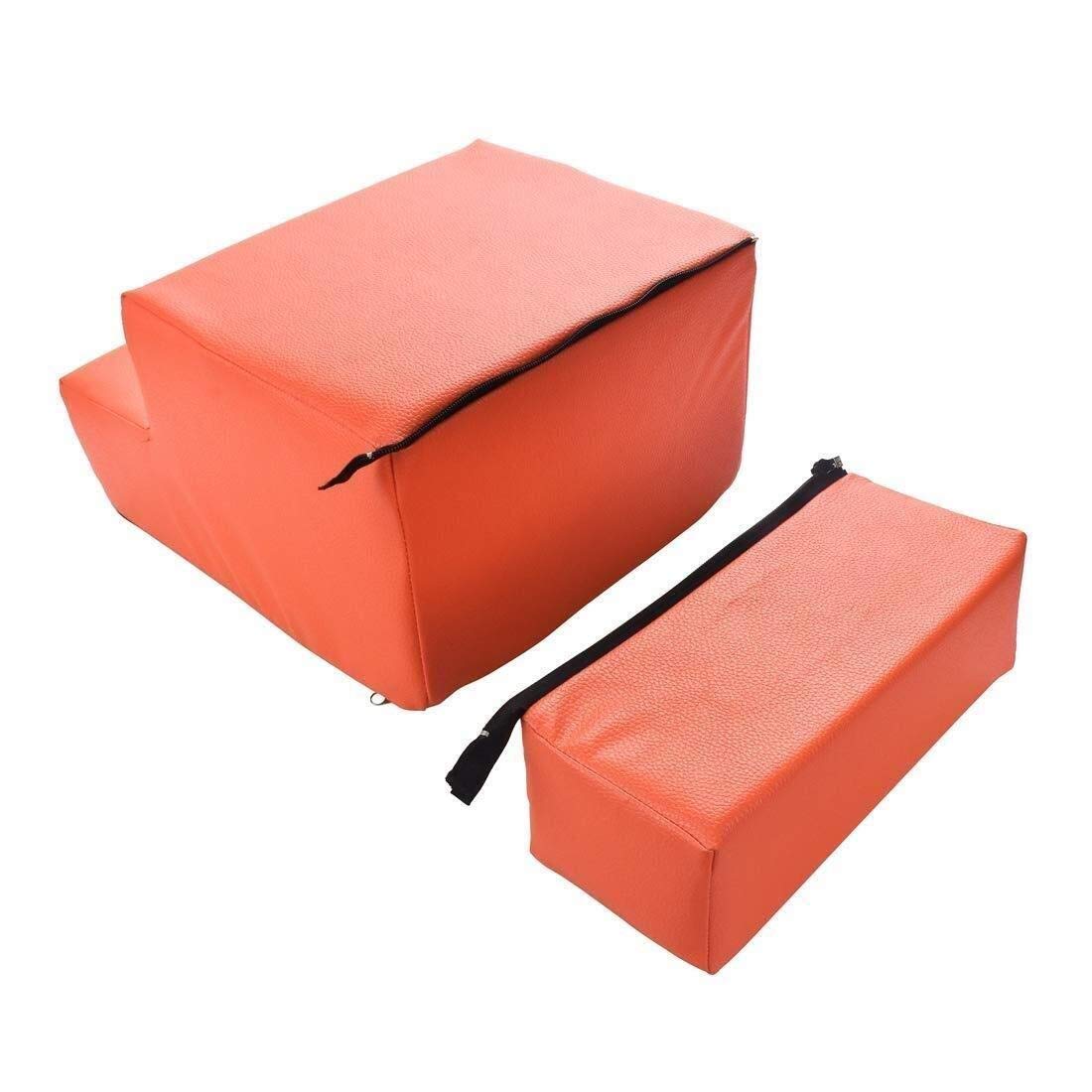 Schody, schody dostępowe, dla zwierząt, odpinane, ze sztucznej skóry, 3 stopnie, rampy psów i(Orange)