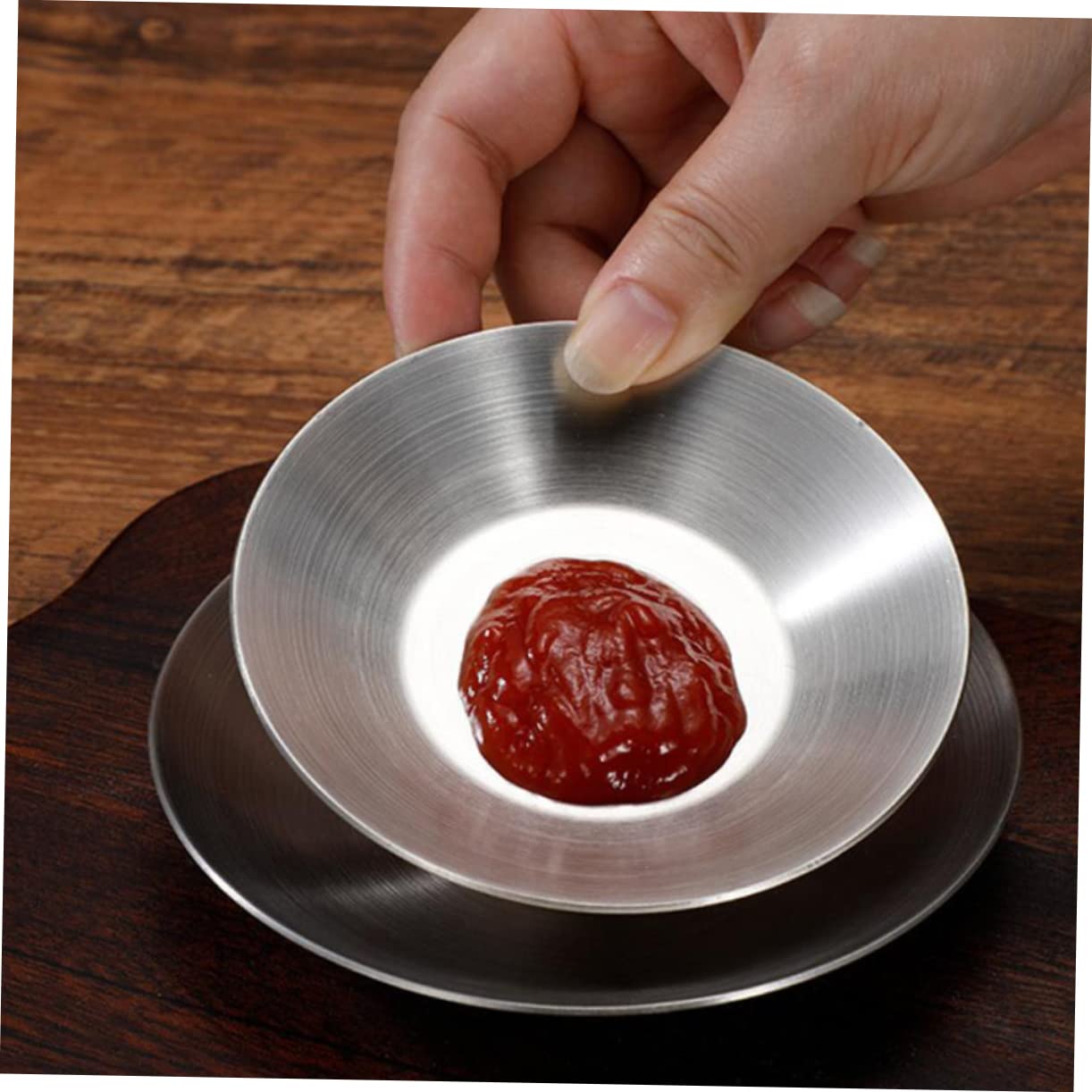 Cabilock 2pcs Side Dish Bowls Appetizer Plates for Dipping Sauce Seasoning and Side Dishes Kitchen Essential for Home Restaurant Use