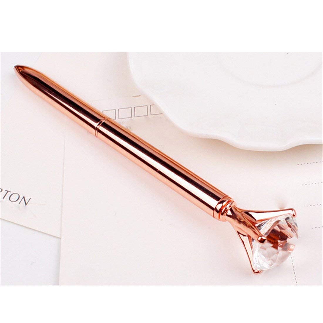 Big Diamond Crystal Metal Ballpoint Pen Ball Pen Office Stationery Supplies Rose Fashion Design — view 5