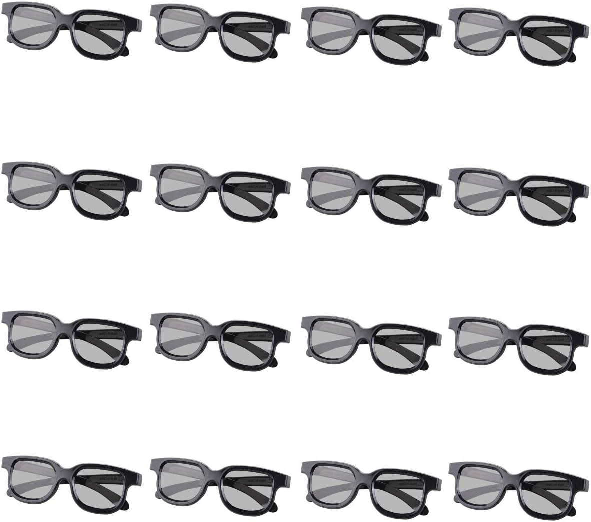3D Movie Glasses Passive Unisex Three-D Glasses Polarized Cinema Glasses (16 Pack)