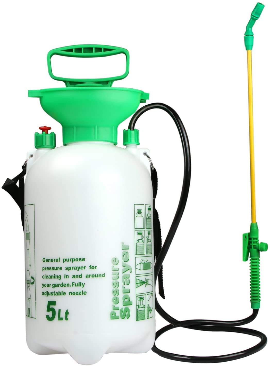 Buy 5L Pump Action Pressure Sprayer with Pressure Release Valve, Garden