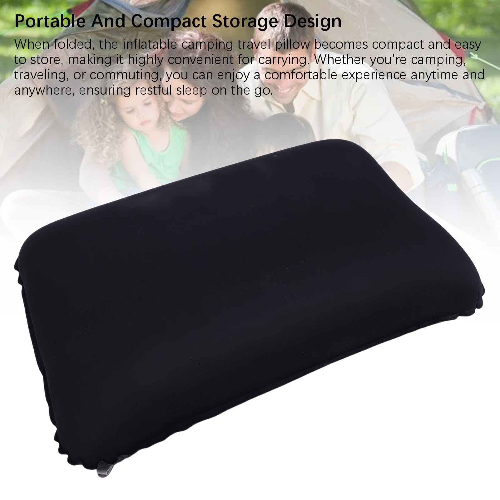 Oreiller de Camping Gonflable, Oreiller de Voyage Portable en Mousse à mémoire de Forme avec Structure à Double Valve, Support épais pour Camping en Plein air, randonnée, sa