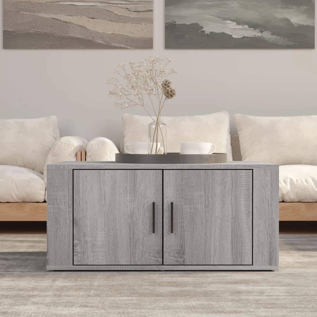 Table basse gris Sonoma 80x50x36 cm meuble de rangement salon séjour
