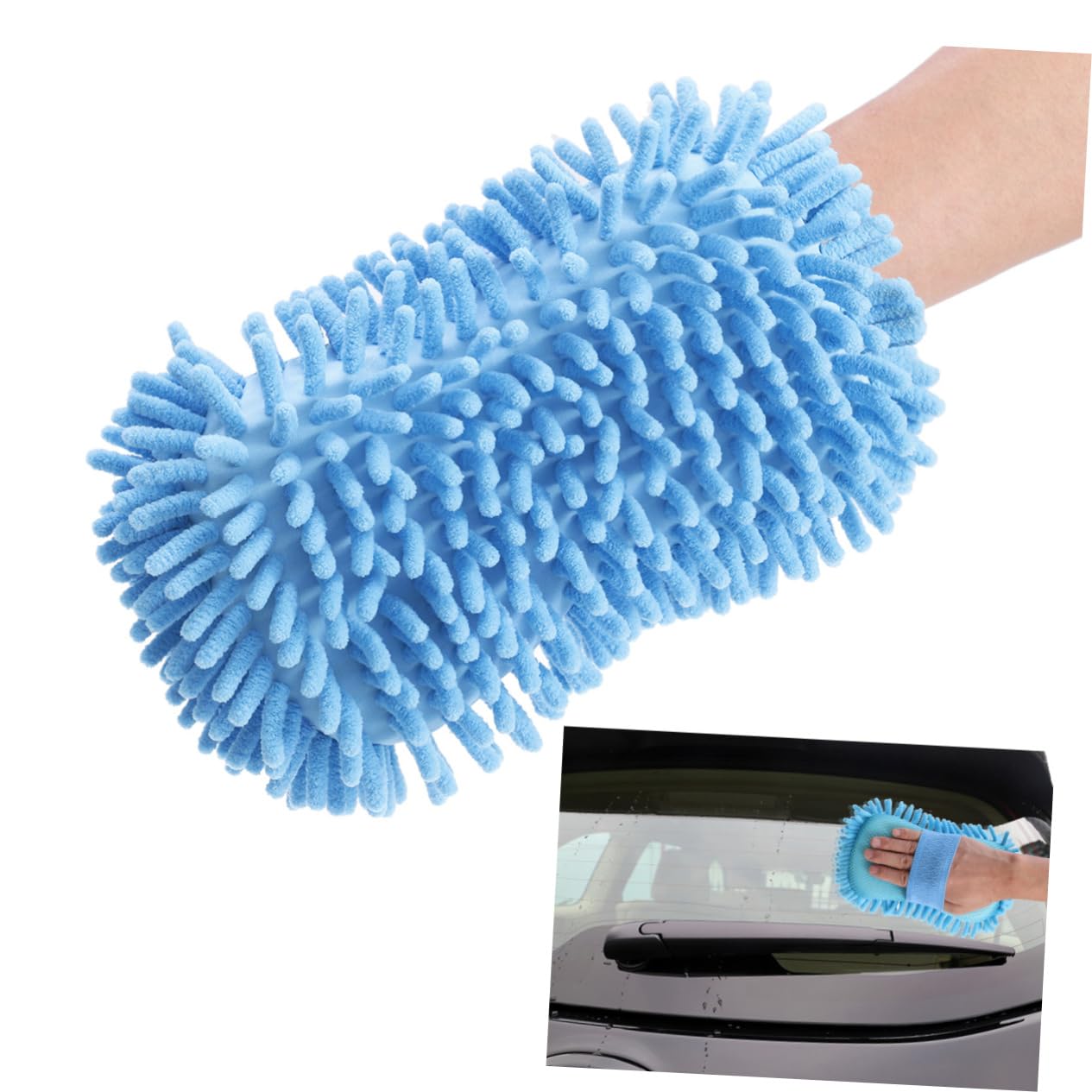 Mipcase 6 Piezas Guantes de Lavado para Coche de Microfibra Ultrasuave Absorbentes y Delicados para Limpiar Tapicería y Carrocería Unidades Azul Multifuncional Vehículos y Hogar