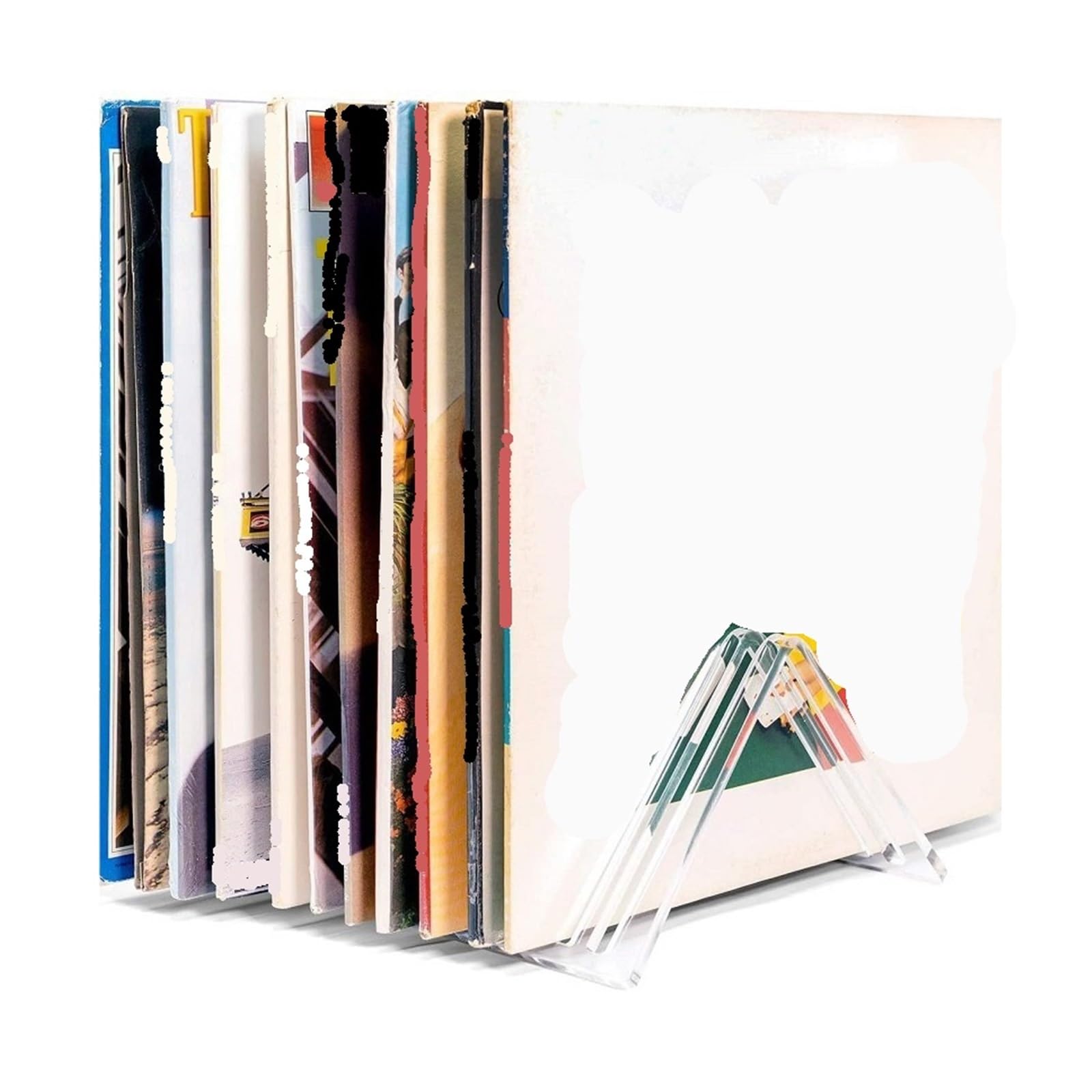 MHbdfsxz Vinyl Record Storage Holder Acrylic CD Display Stand Album Record Transparent Vinyl Home Storage Desktop Music Room
