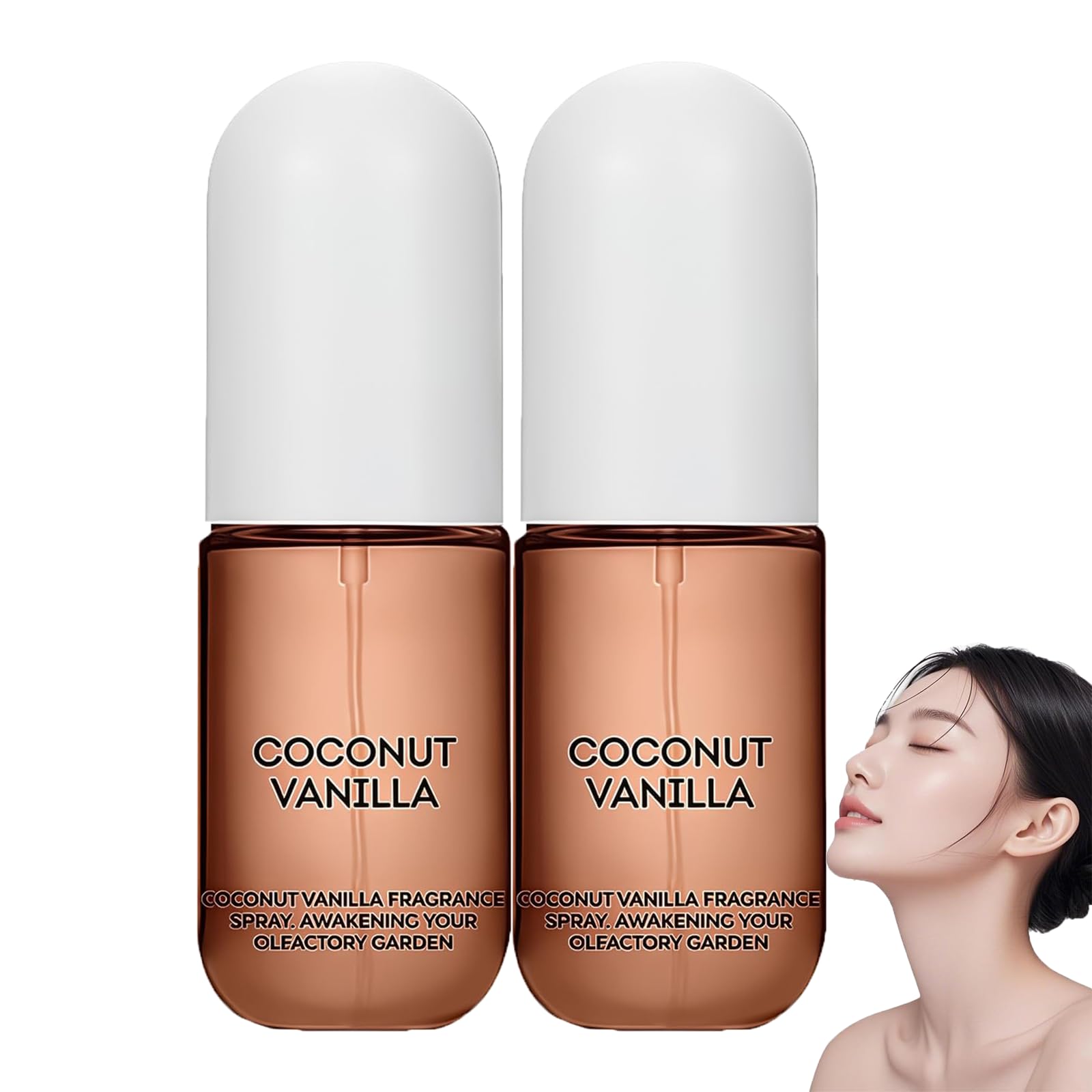Vanilla Coconut Body Spray Per Donne, Nebbia Di Profumo Di Lunga Durata, Spray Corpo Concentrato Con Oli Essenziali, Idratante E Rinfrescante, Per La Cura Della Pelle E Dei Capelli (2pcs)