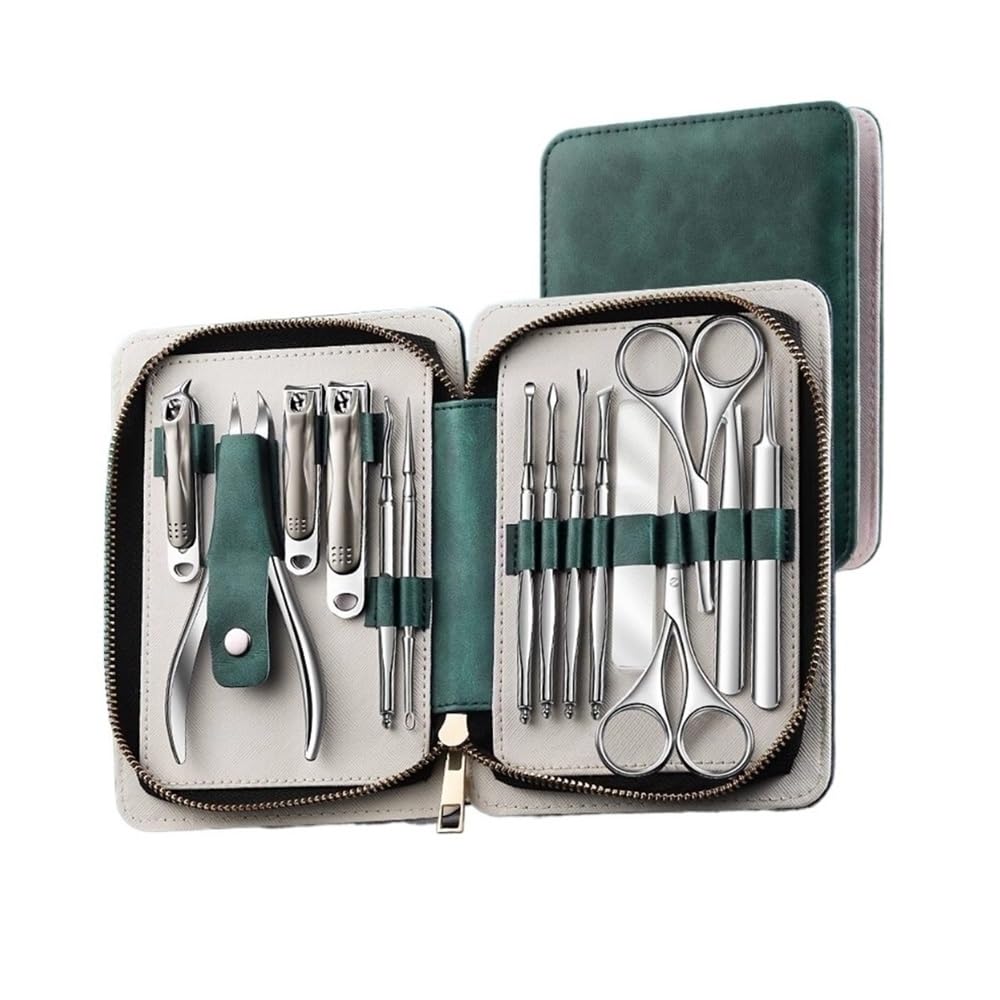 Zestaw do obcinania paznokci Nail clipper set for home nail clipper groove for men and women manicure tool import pliers nożyczki do paznokci dla mężczyzn i kobiet(Green)