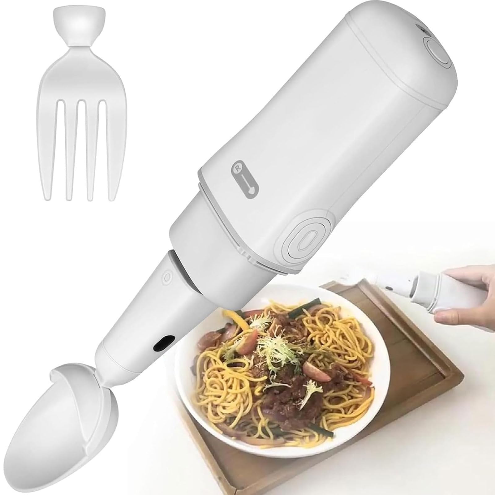 Set Cubiertos Inteligentes, Cuchara Anti-Temblor Estabilizadora para Parkinson, Asistencia Alimentación Adaptativa con Control Vibración Automático (Autonomía 180 Minutos)
