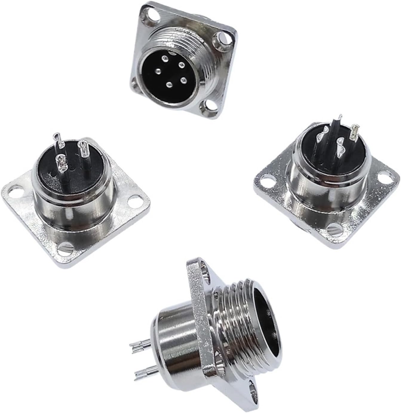 GX12 Connector Square Base Flange Socket 2 Pin 3 Pin 4 Pin 5 Pin 6 Pin 7 Pin Diameter 12 mm(3 Pin)