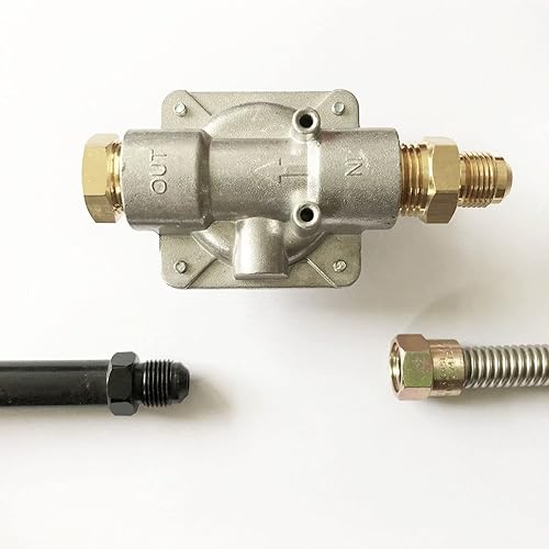 Miniatura 4 de Regulador de parrilla de gas natural con 2 conexiones de latón, tubería de gas entradasalida 12'' X 12"-14NPT, presión máxima de entrada 12 PSI,