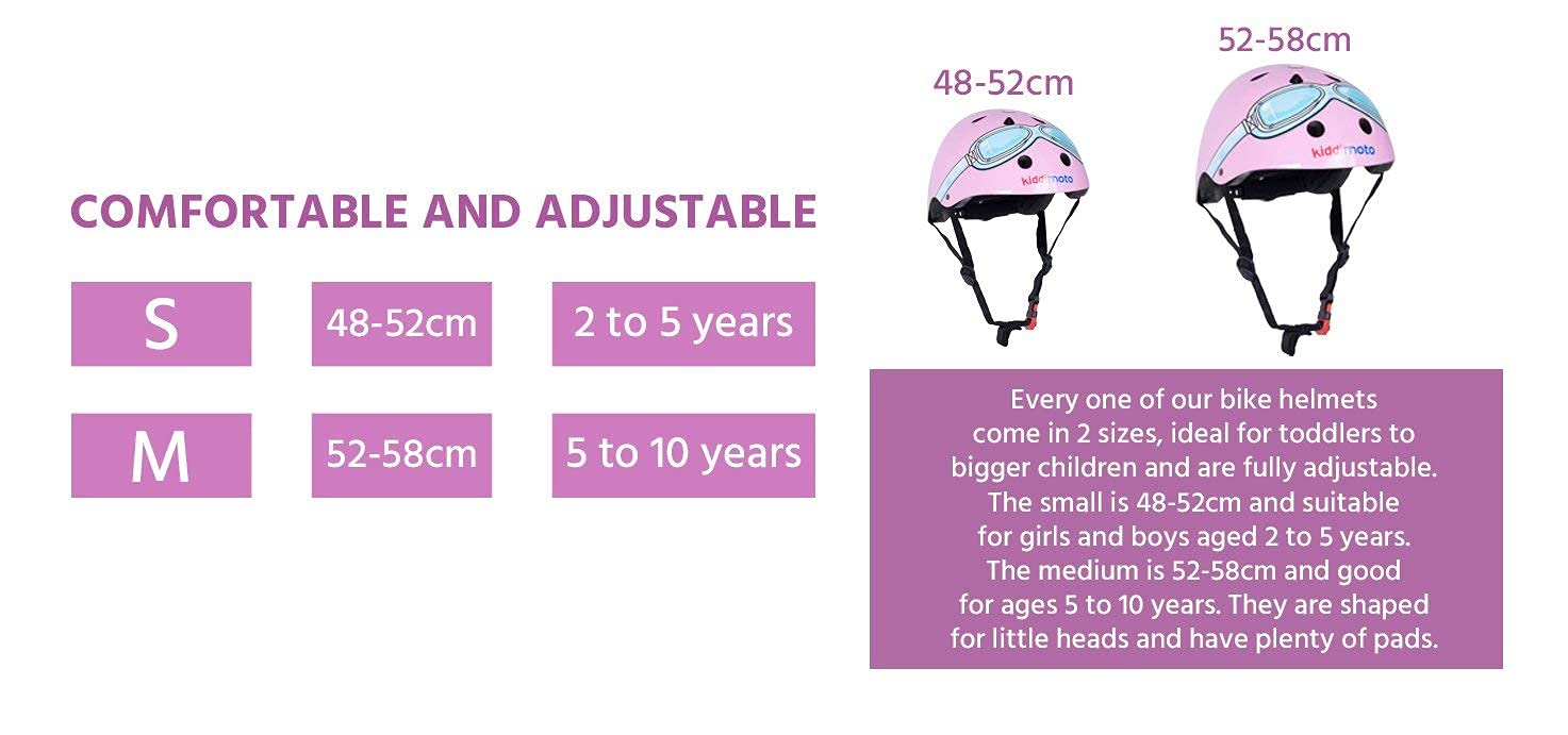 KIDDIMOTO Casco Bicicleta Completamente Ajustabl - Bici Casco para Infantil y Niños para Patinete, Ciclismo, Scooter, Bicicleta de Equilibrio y Monopatin
