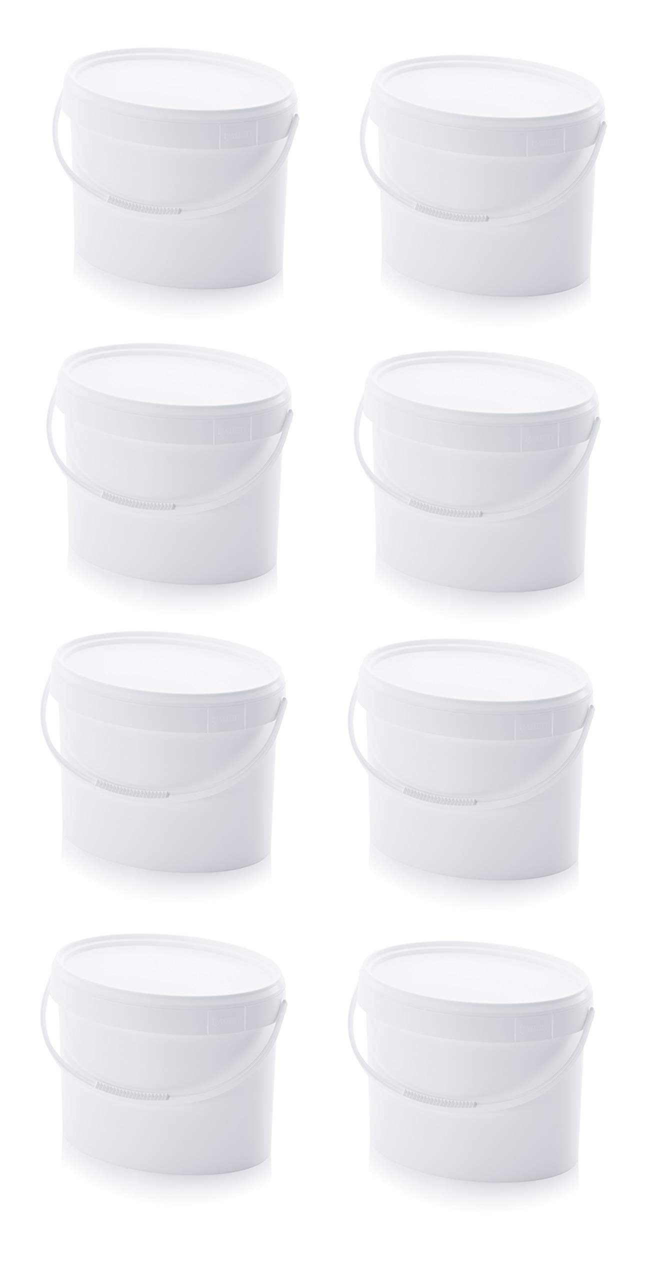 8x Eimer 18l mit Deckel * lebensmittelecht, Originalitätsverschluss 8er Set