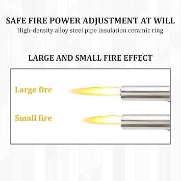 2 Pcs Blow Torch for Cooking, Kitchen Blow Torch with Adjustable Flame, Suitable for Baking, Camping, BBQ, Jewelry Making and Outdoor Activities
