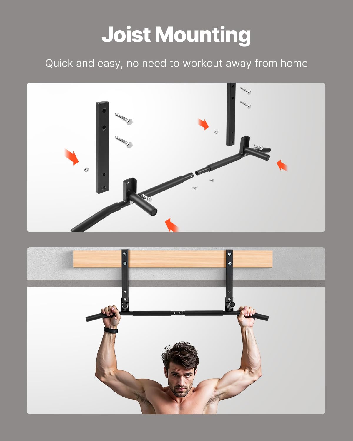 Chin Up Bar Coetofit Ceiling Ount Pull Up Bar, Ceiling