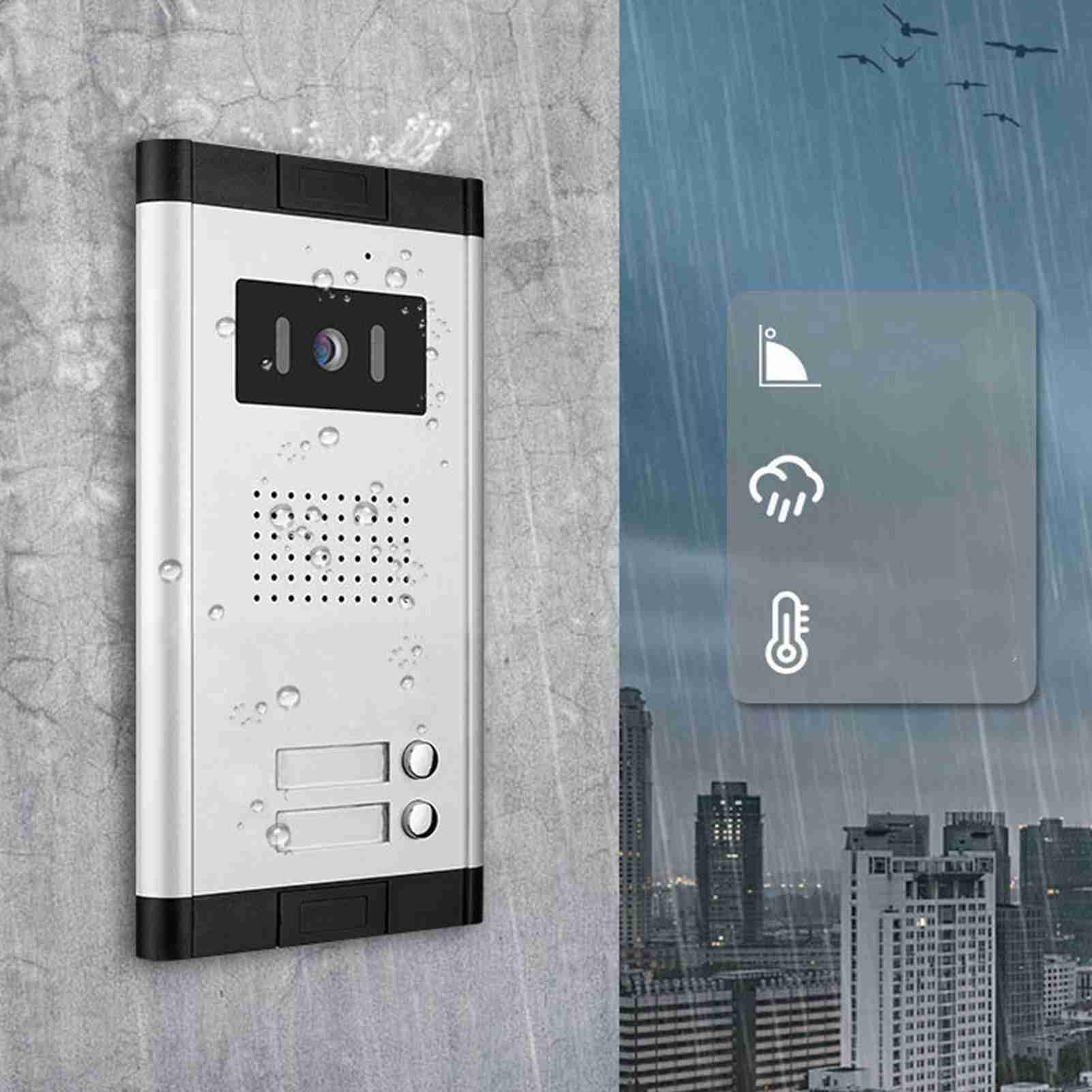 System Wideodomofonowy, 7-calowy Monitor TFT z Dwukierunkowym Połączeniem Telefonicznym i Nocnym, do Komercyjnego Budynku Mieszkalnego z Biurem (Wtyczka UE od 100 do 240 V)