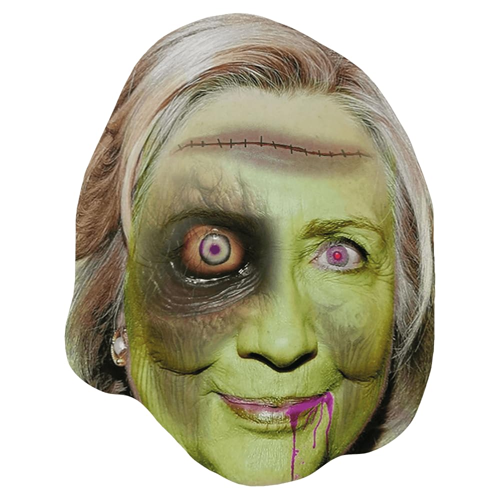 Celebrity Cutouts Lifelike Hillary Clinton (Zombie 2) Celebrity Mask, Flat Card Face, Fancy Dress Mask
