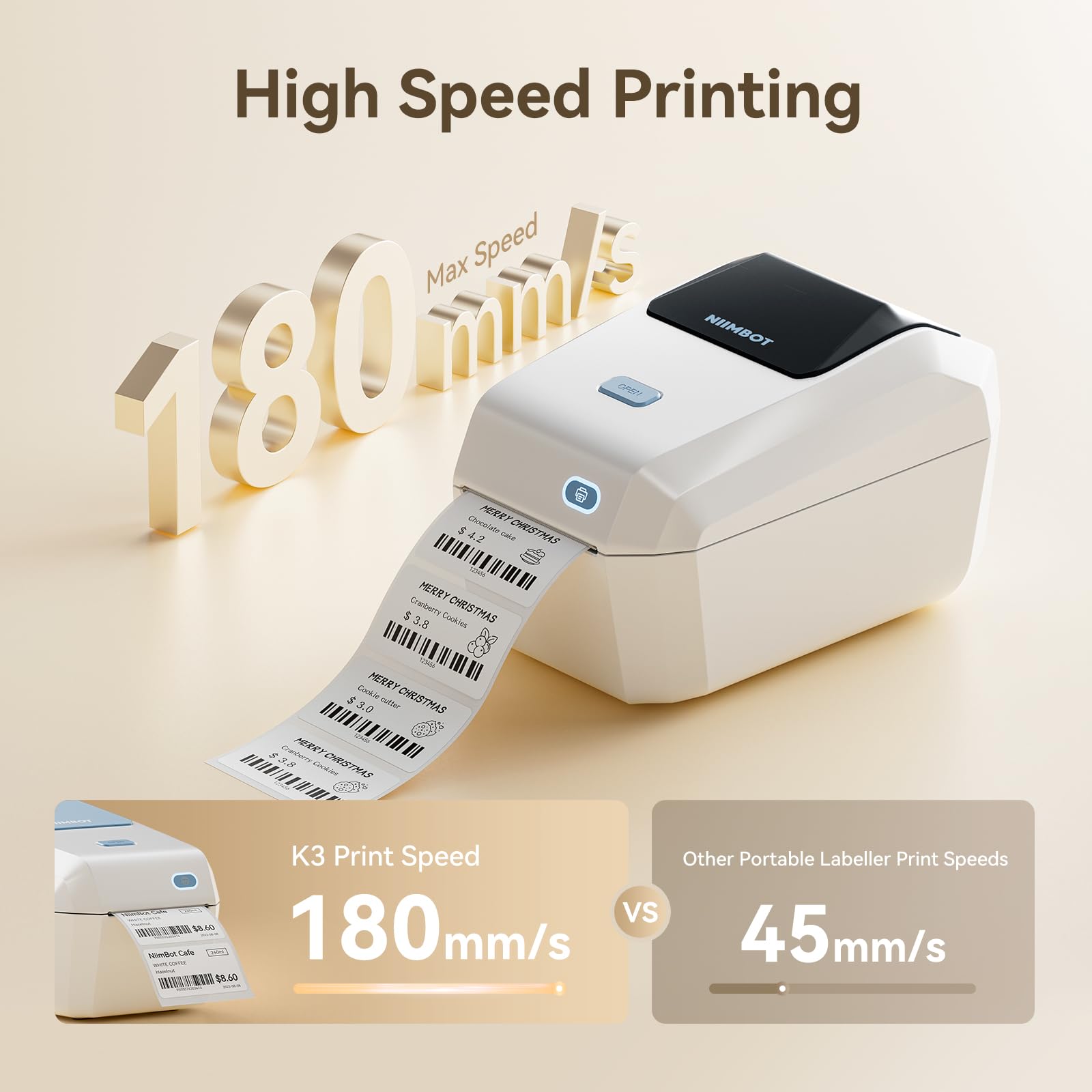 NIIMBOT Label Maker for Sticker Labels K3 Label Printer Can Print Width 3.15 Inch Label Paper for Small Business and Home Office Compatible with PC - Image 4