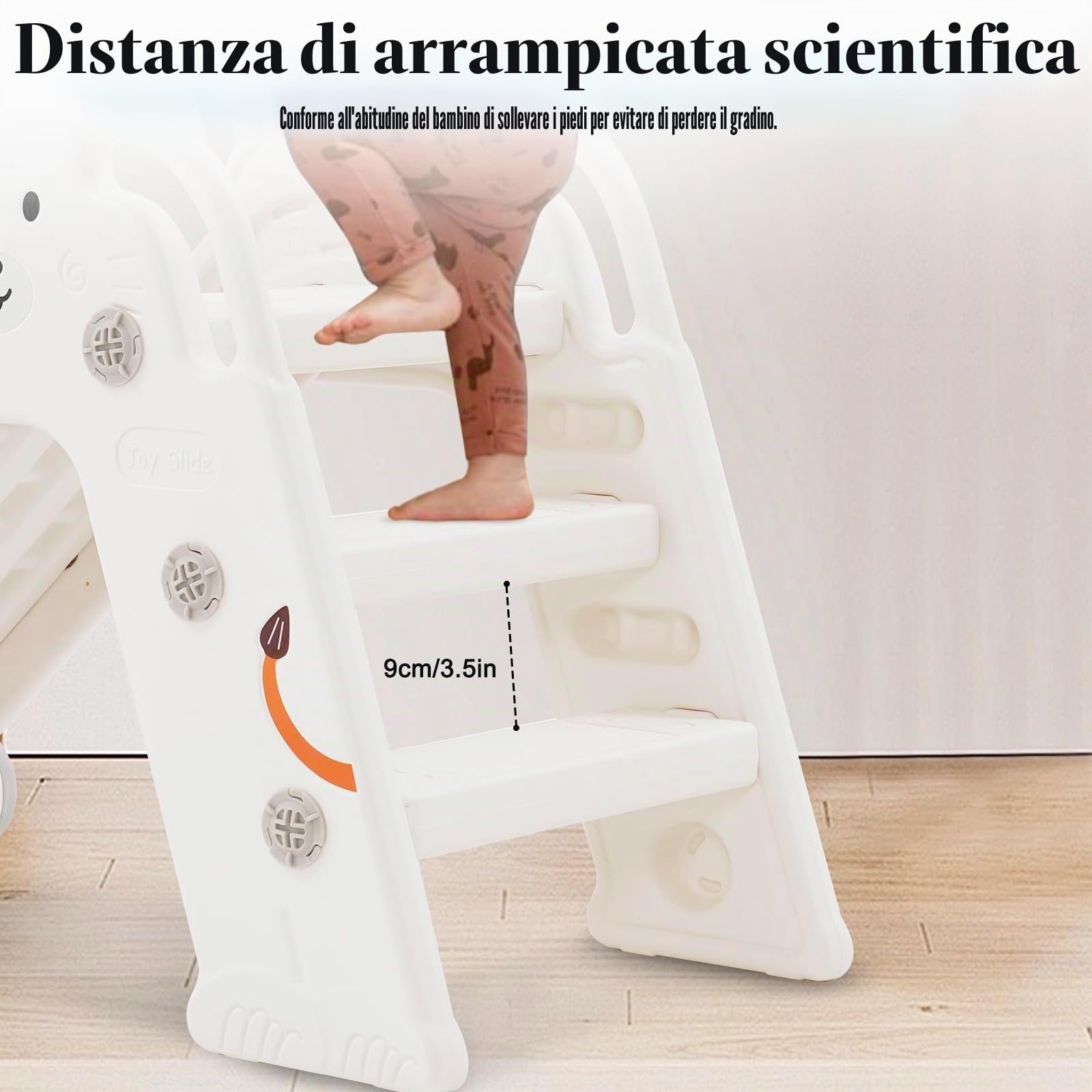 Scivolo per Bambini Pieghevole, interni, scivolo da giardino, scivolo per bambini, angoli arrotondati, consente di risparmiare spazio (grigio)