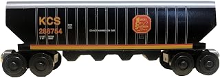 KCS Trinity Covered Hopper Wooden Toy Train Compatible - Modeled After Real Trains - Handcrafted in USA Since 1996 - Magnetic - 5.75 Inches Long