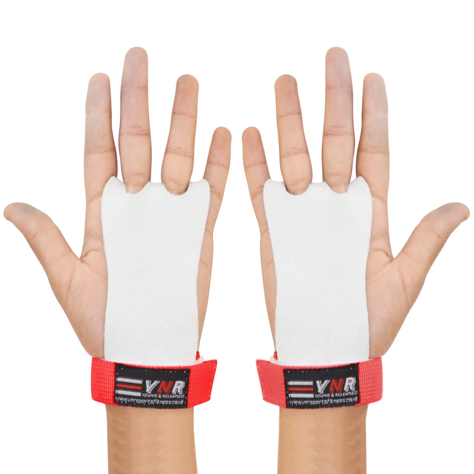 Gymnastics Palm Hand Guards, Junior Children Kids Beginner Grips Palm Protect Gymnastics Leather Training Gloves (L, Red)