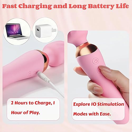 Miniatura 5 de Juguete para adultos para mujeres, seguro para el cuerpo e impermeable, recargable de 10 velocidades, vibración silenciosa para relajación de cuerpo