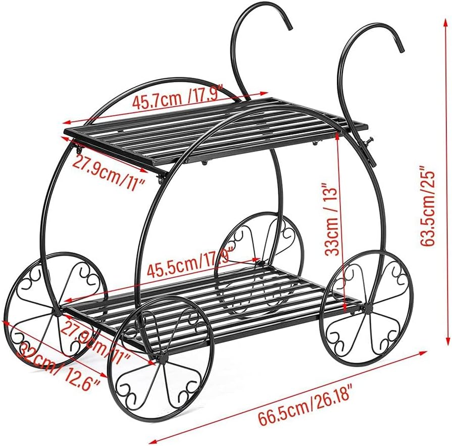 Multi-tiers Flower Plant Holder Stand Rack Metal Plant Stand Balcony Garden Flower Plant Stand(D)