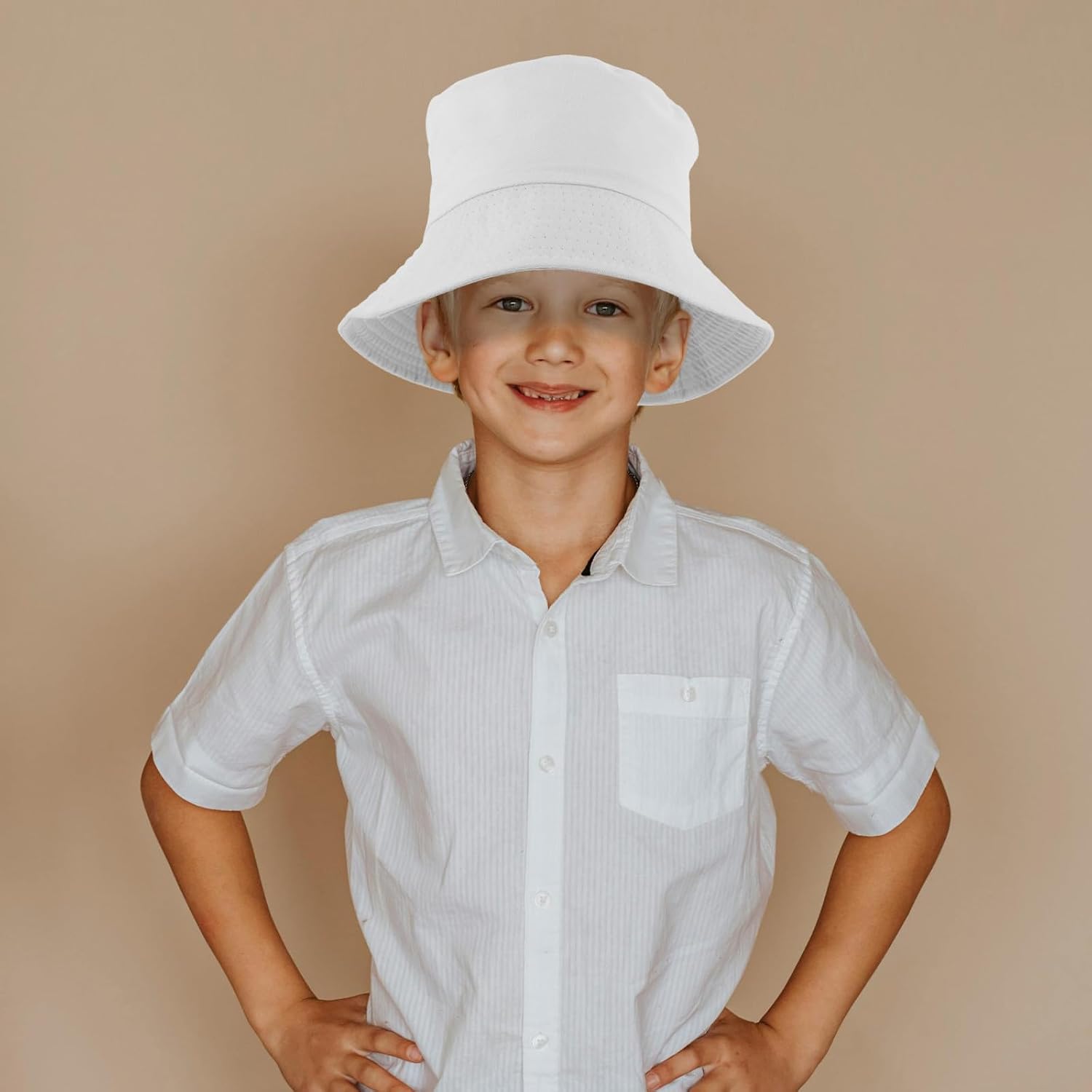 NOLITOY 6pcs White Cotton and Linen Sun Hats Bucket Hats to Decorate Paintable Blank Fisherman for Summer Beach Days and Drawing Activities