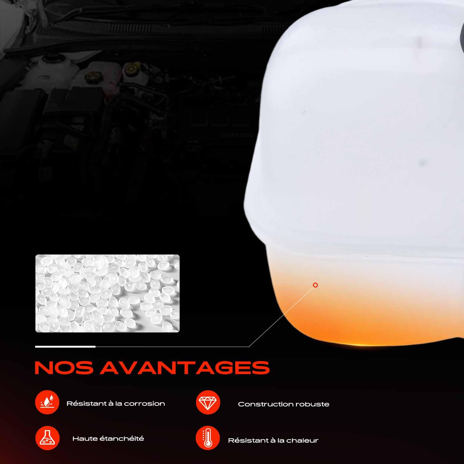 Frankberg Vase d'expansion de liquide de refroidissement avec bouchon | Compatible avec: M.i.n.i R.o.a.d.s.t.e.r R59, M.i.n.i R56, M.i.n.i Clubman R55, M.i.n.i Paceman R61