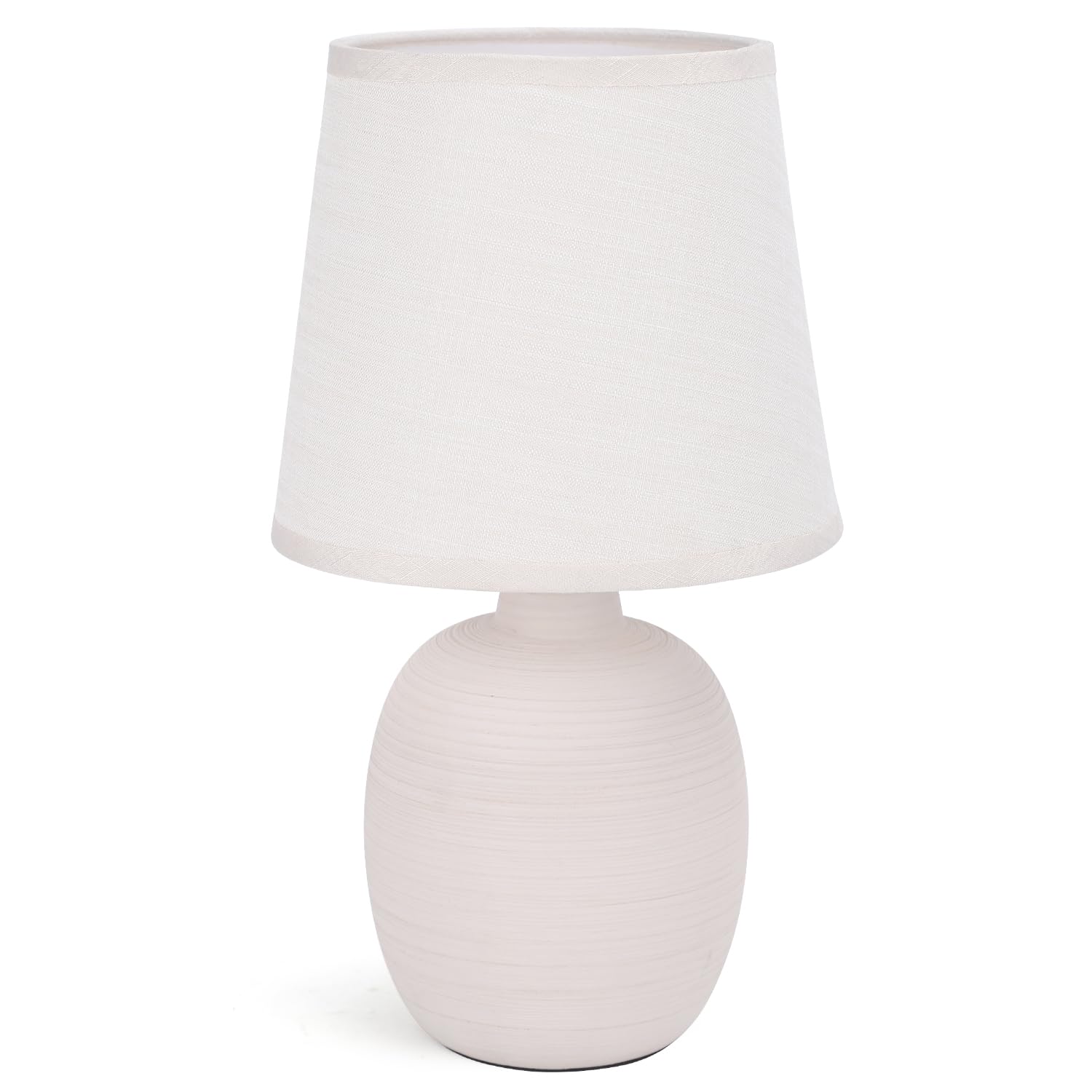 Aigostar - Lampa stołowa E14, lampka nocna LED, abażur z tkaniny, klasyczna lampa biurkowa w stylu vintage do sypialni, gabinetu, salonu itp.